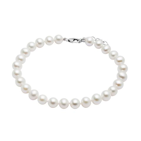 Perlearmbånd 925 Sølv 6-6,5 mm