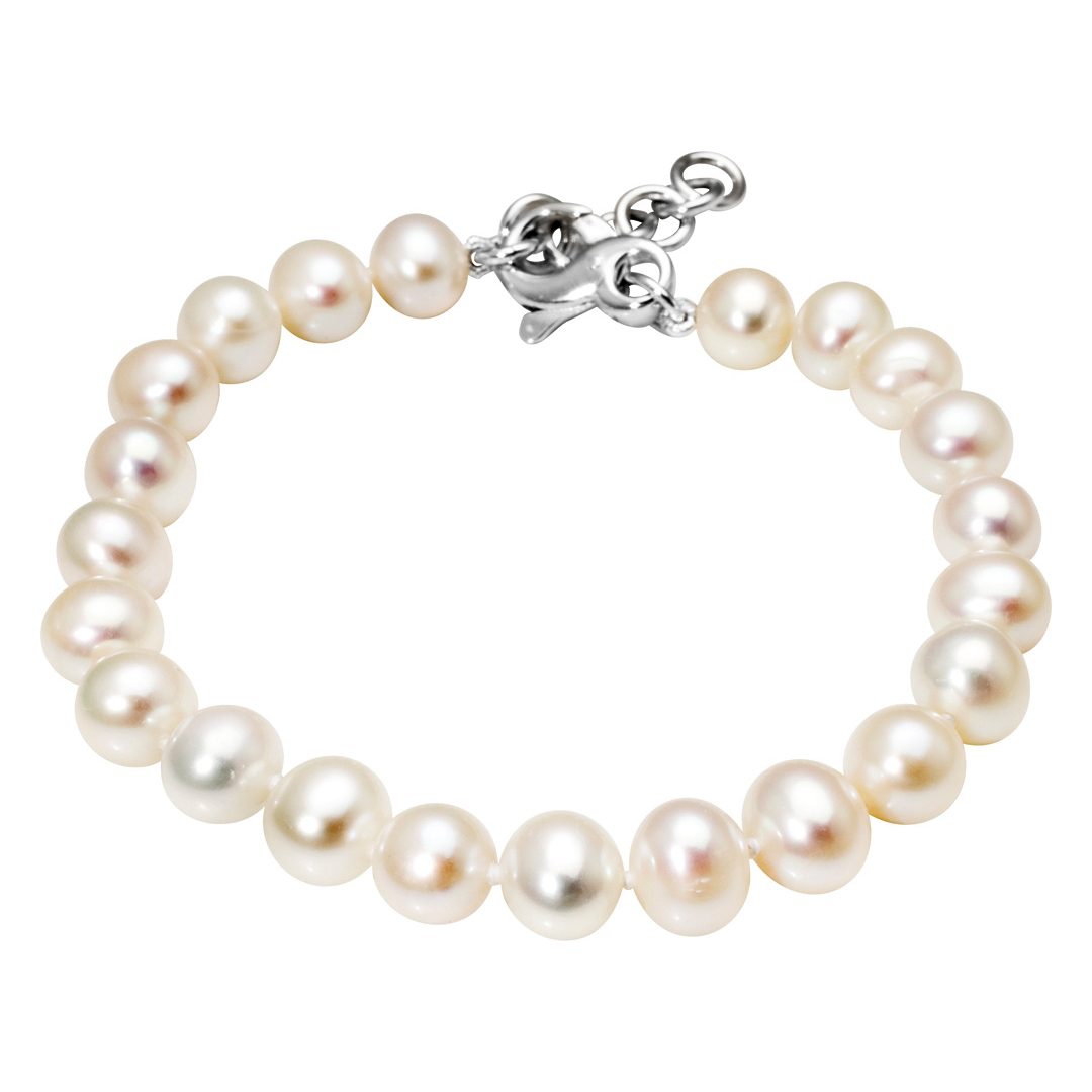 Perlearmbånd 925 Sølv 7,5-8 mm