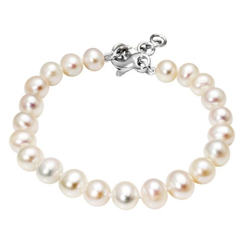 Perlearmbånd 925 Sølv 7,5-8 mm