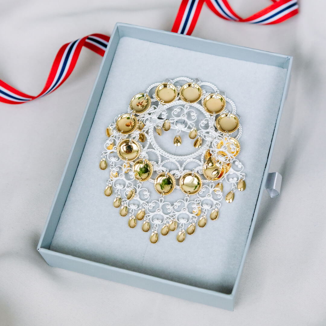 Sølje Sunnmøre 830 Hvitt Forgylt Sølv