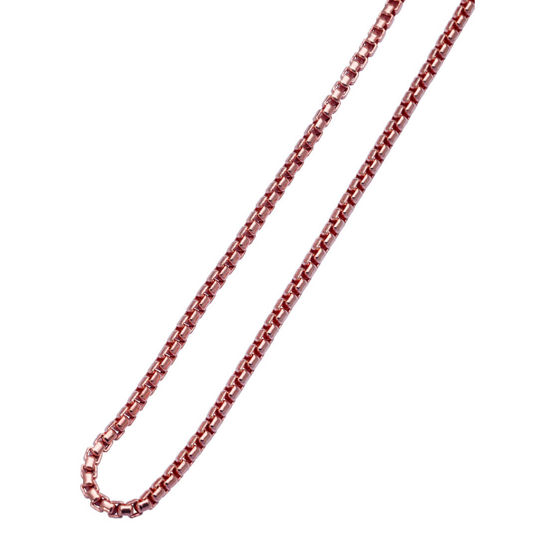 Veneziansk Fasettkjede 925 Roseforgylt Sølv 42 cm