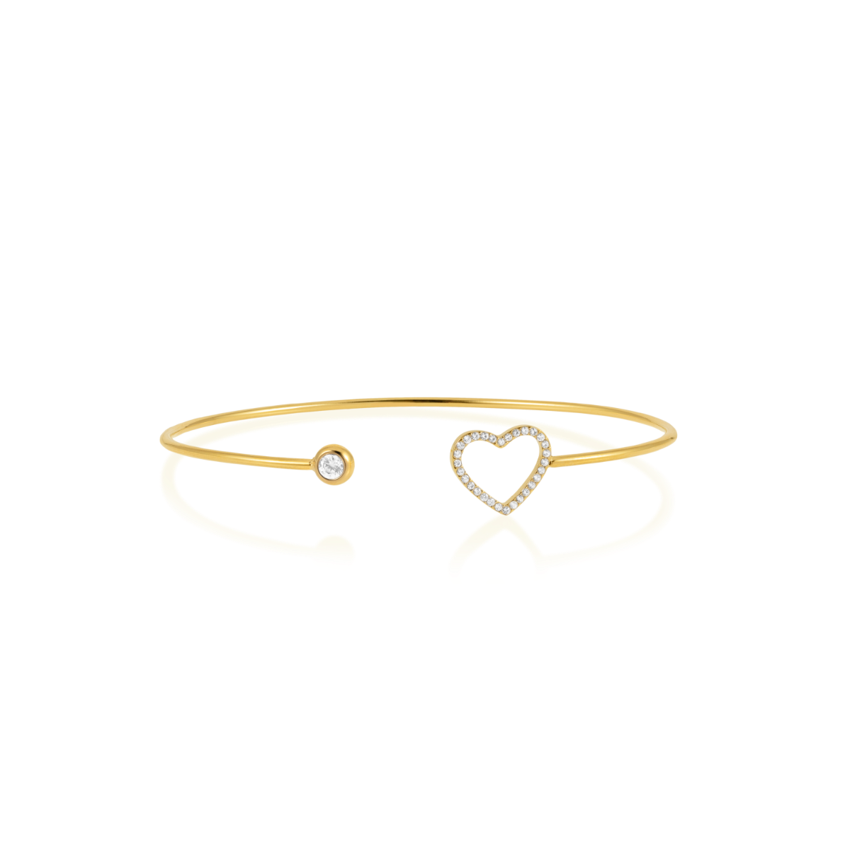 LUCY Armring Hjerte Gullfarget Stål