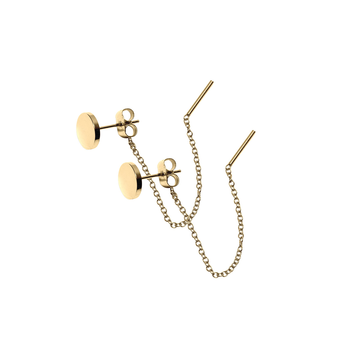 IBEN Øredobber Gullfarget Stål