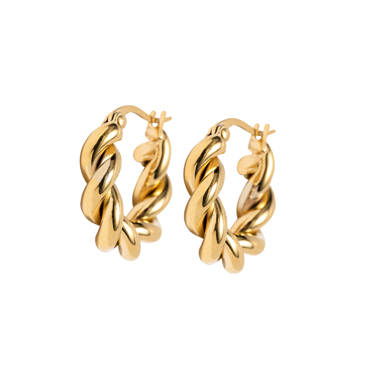 THALE Øreringer Gullfarget Stål