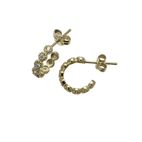 BIRGITTE Øreringer 375 Gult Gull