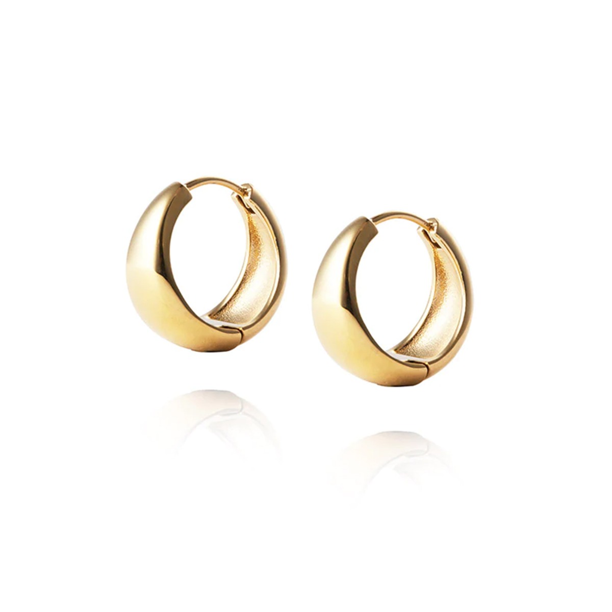 Bold Øreringer Gullfarget Stål 18 mm