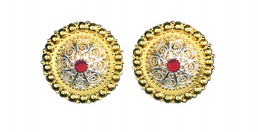 borenåler, forgylt/hvit m. rau