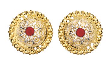 borer, forgylt/hvit m. raud st