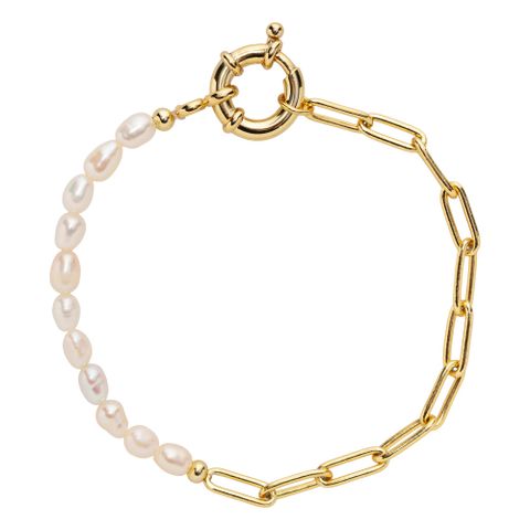Armbånd Ferskvannsperler 925 Forgylt Sølv