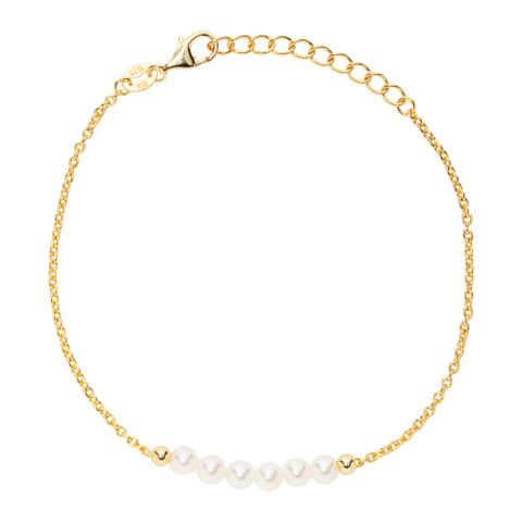 Armbånd Perler 925 Forgylt Sølv