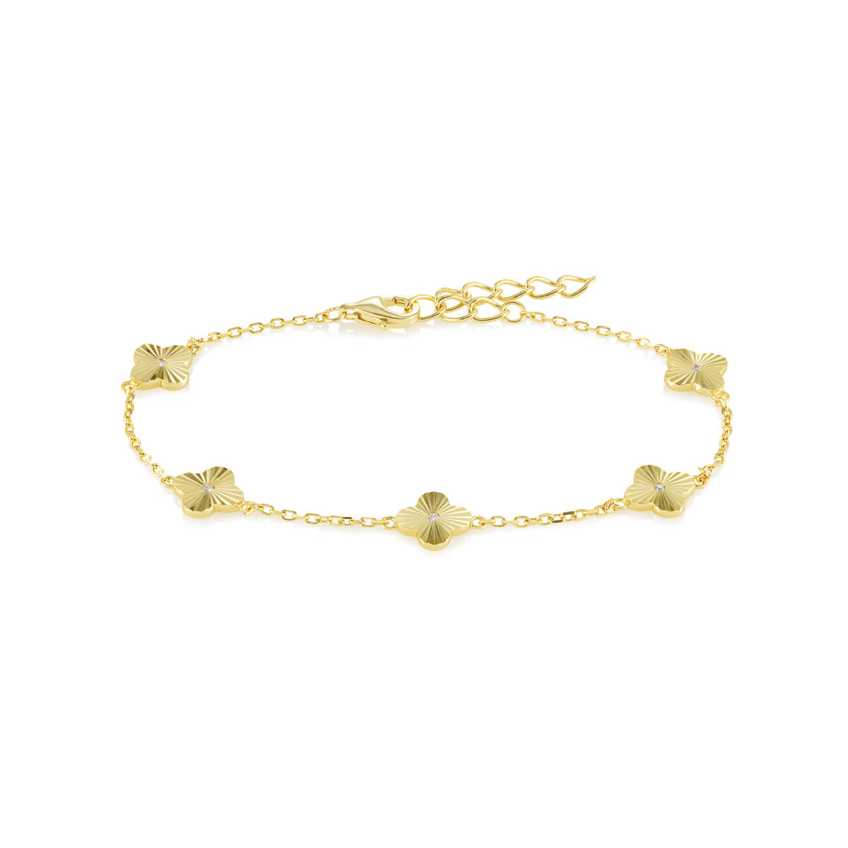 Armbånd Blomster 925 Forgylt Sølv