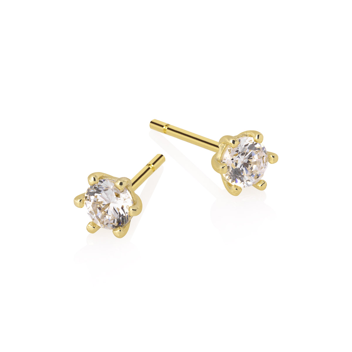 Øredobber 925 Forgylt Sølv 6 mm