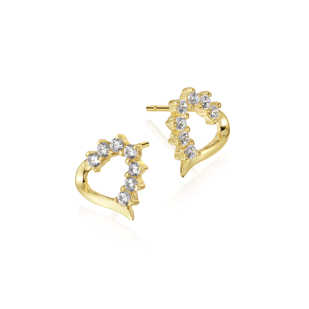 Øredobber Hjerter 925 Forgylt Sølv