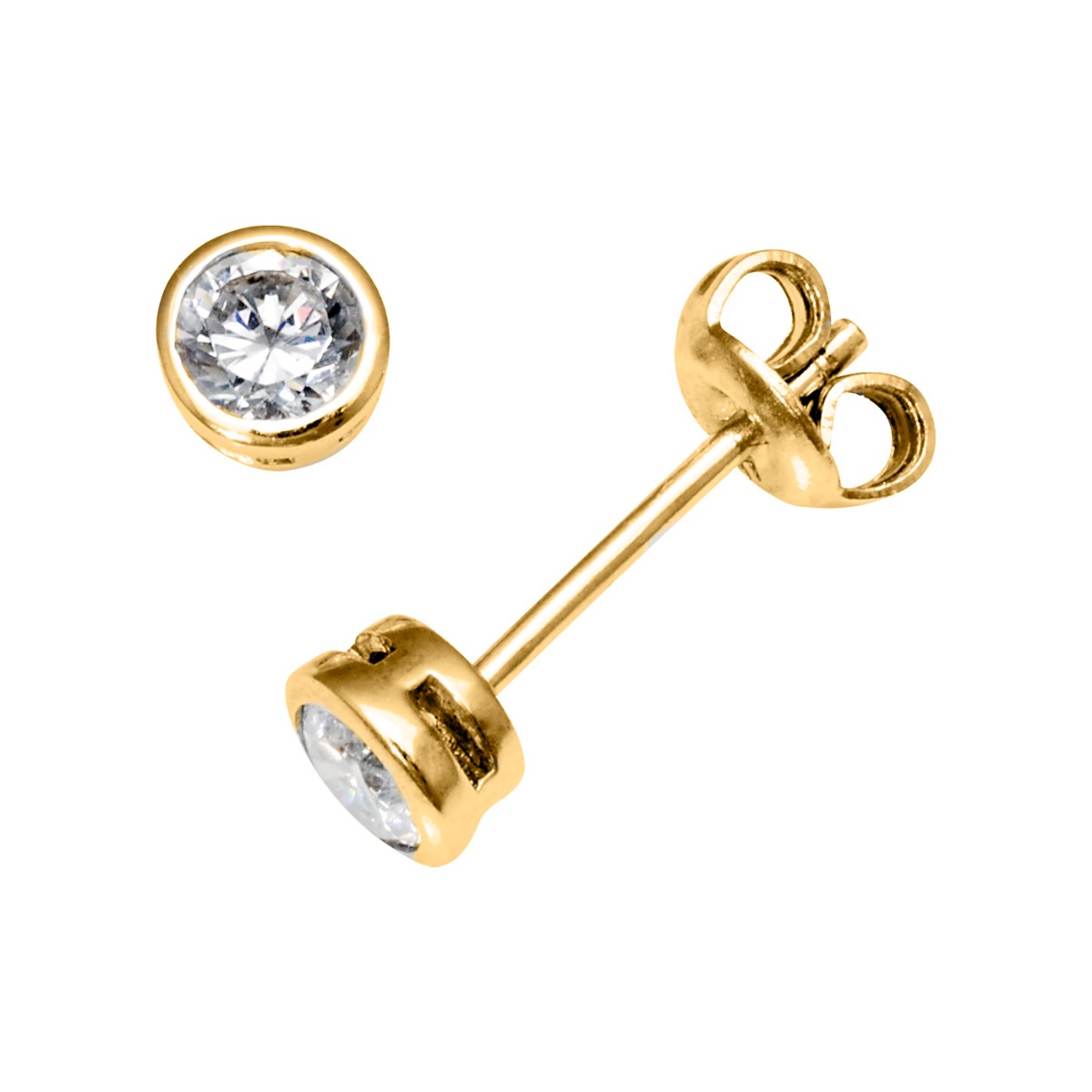 Øredobber 925 Forgylt Sølv 4 mm