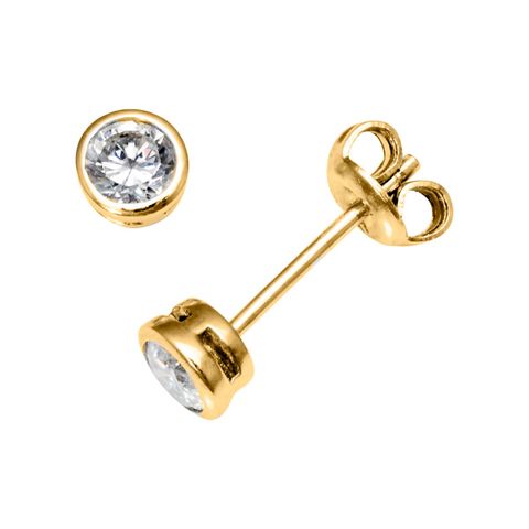 Øredobber 925 Forgylt Sølv 4 mm