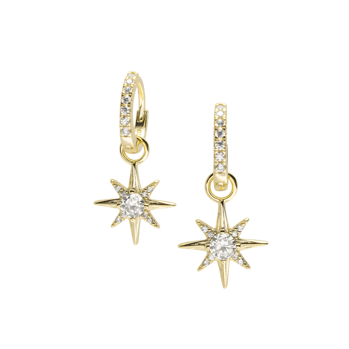 Øreringer Nordstjerne 925 Forgylt Sølv