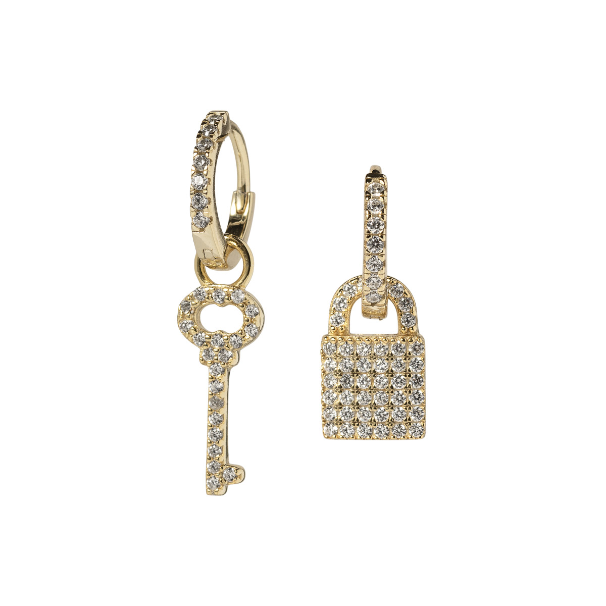 Øreringer Nøkkel 925 Forgylt Sølv