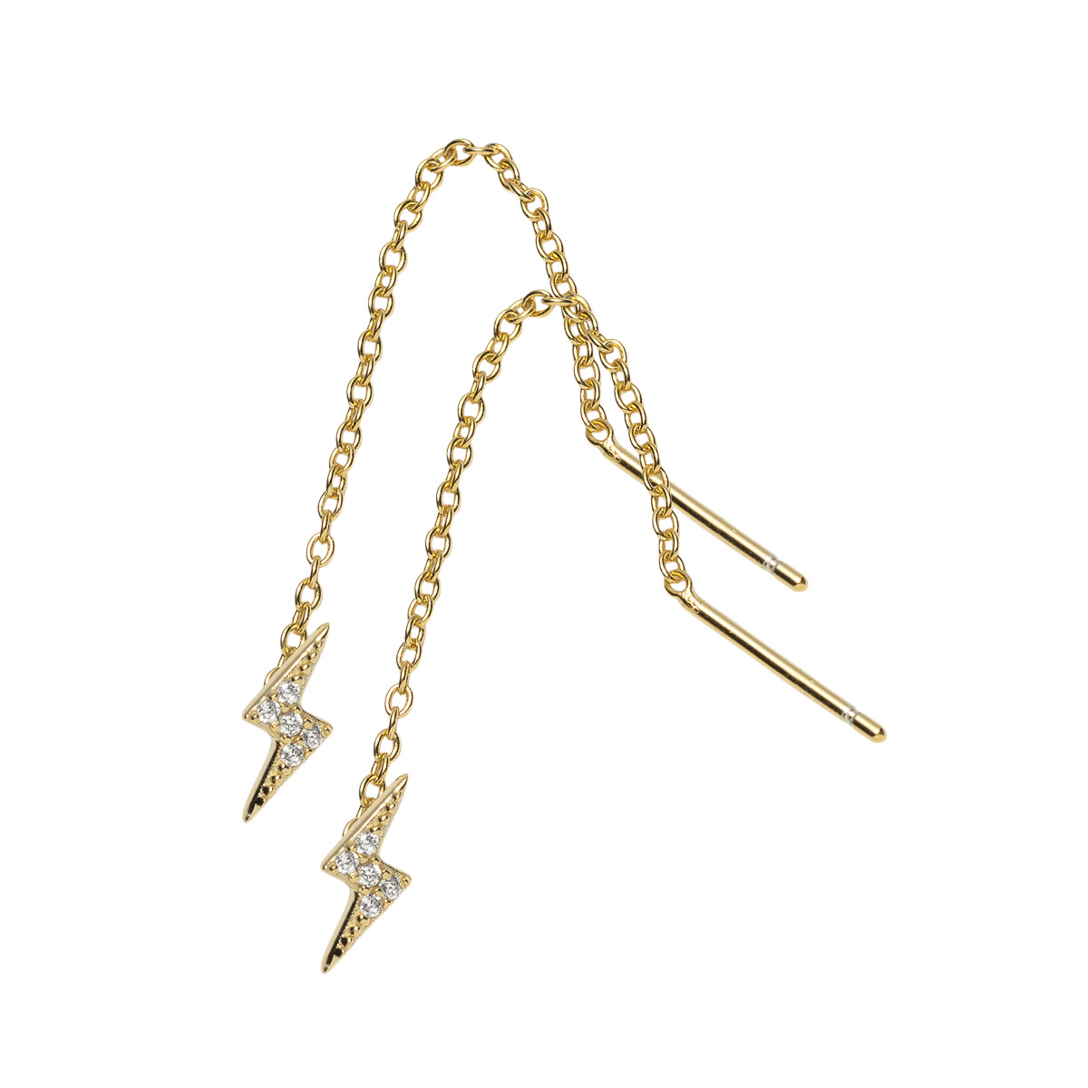 Balanseøredobber Lyn 925 Forgylt Sølv 