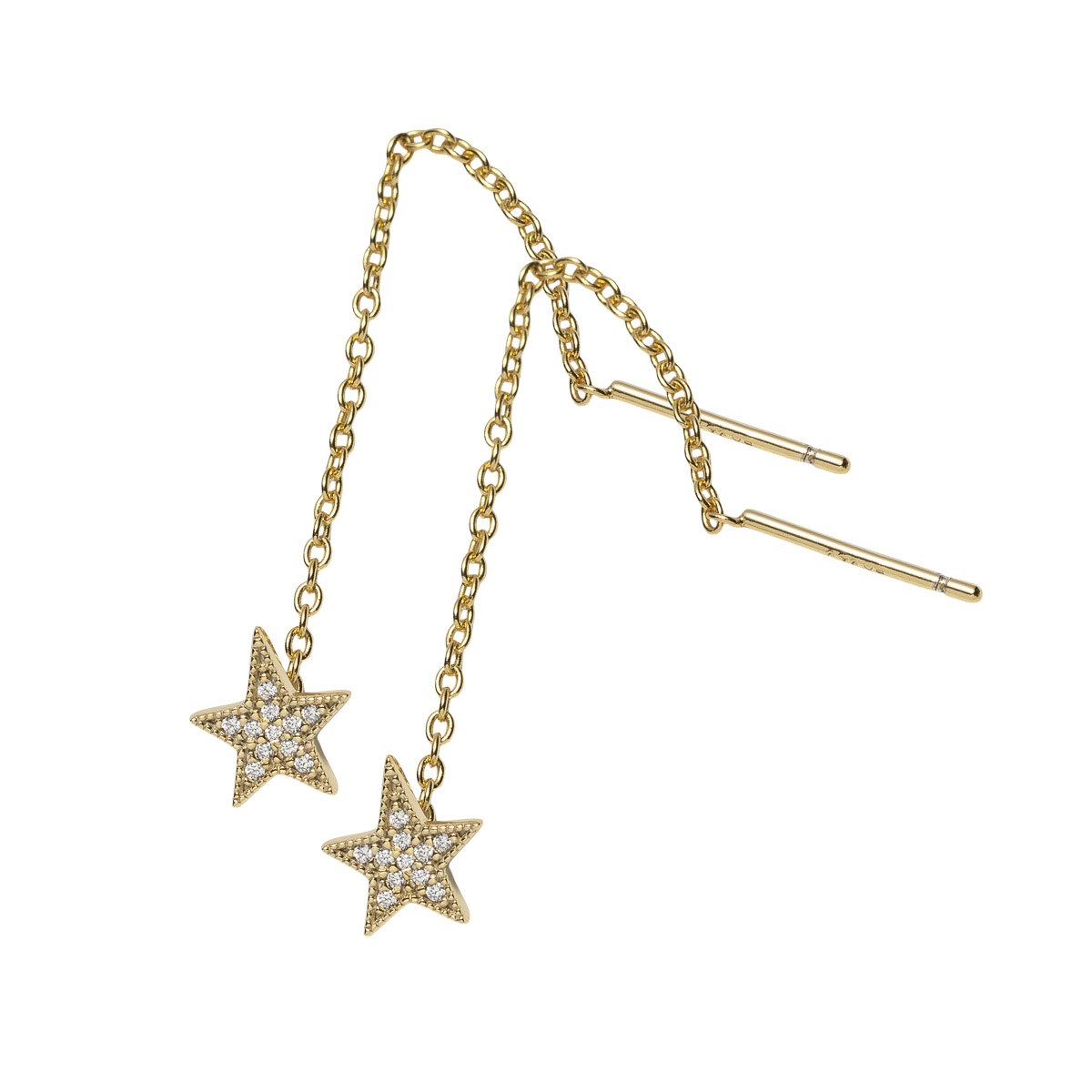 Balanseøredobber Stjerne 925 Forgylt Sølv