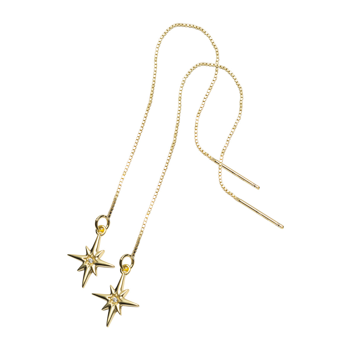 Balanseøredobber Stjerne 925 Forgylt Sølv