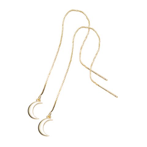 Balanseøredobber Måne 925 Forgylt Sølv