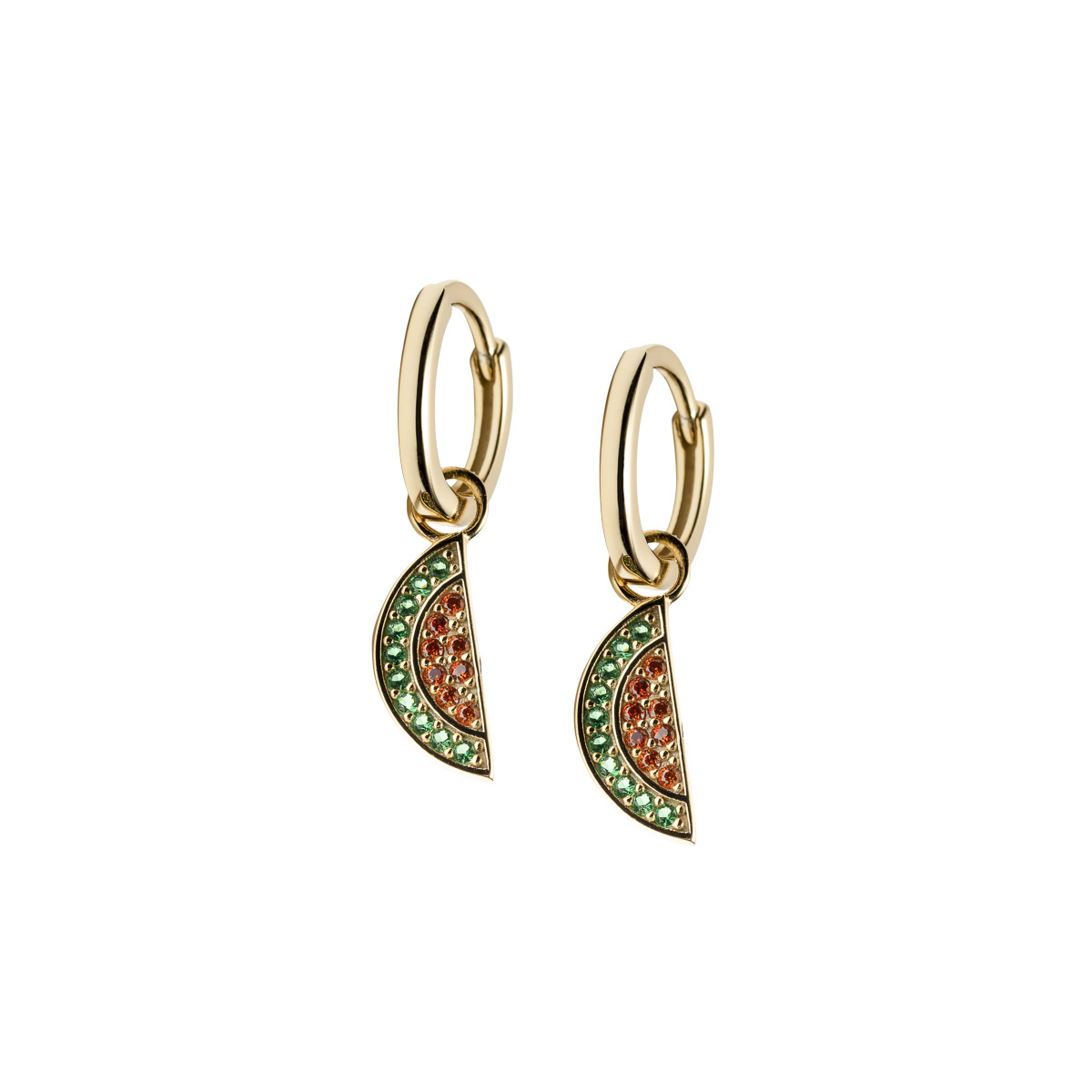 Øreringer Vannmelon 925 Forgylt Sølv