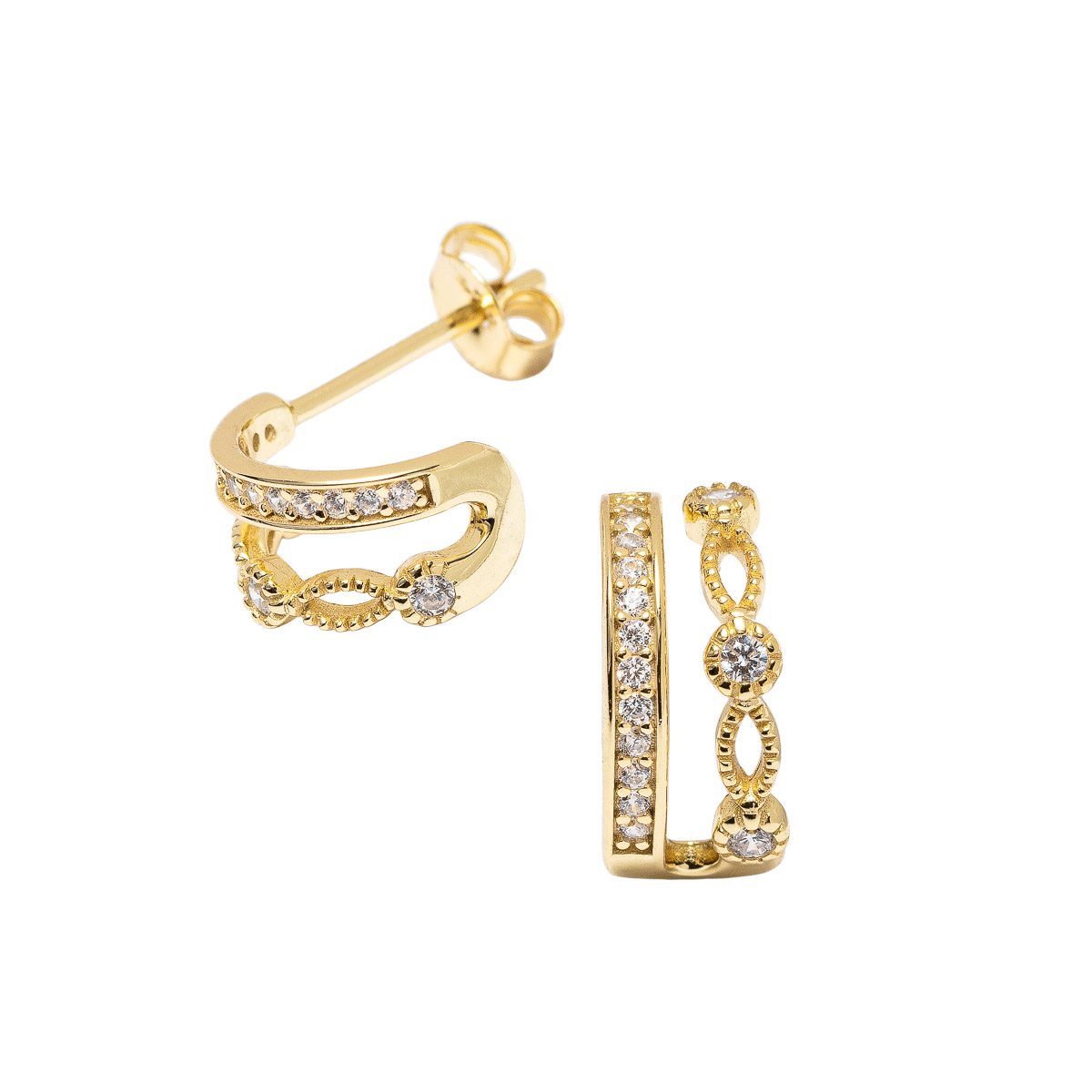 Øredobber 925 Forgylt Sølv 