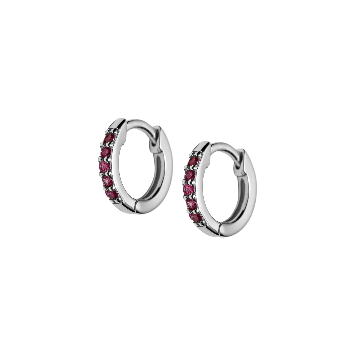 Øreringer 925 Sølv Mørkerosa