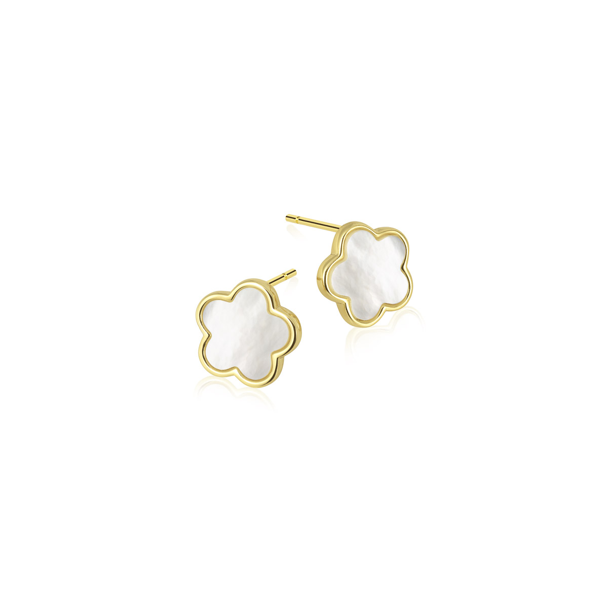 Øredobber blomst 925 forgylt sølv