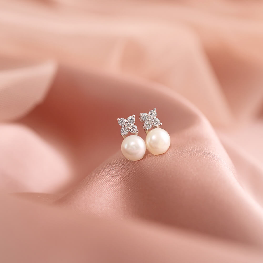 Øredobber Ferskvannsperle 925 Sølv