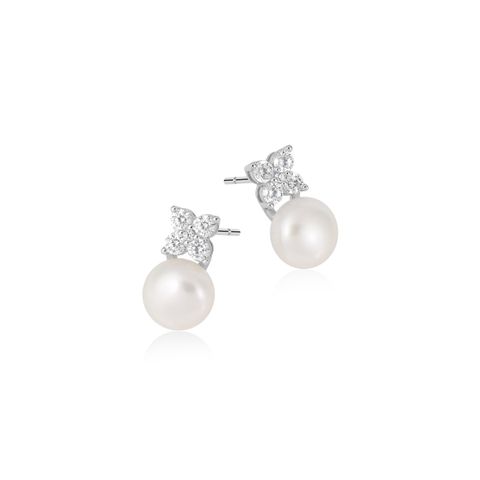 Øredobber Ferskvannsperle 925 Sølv