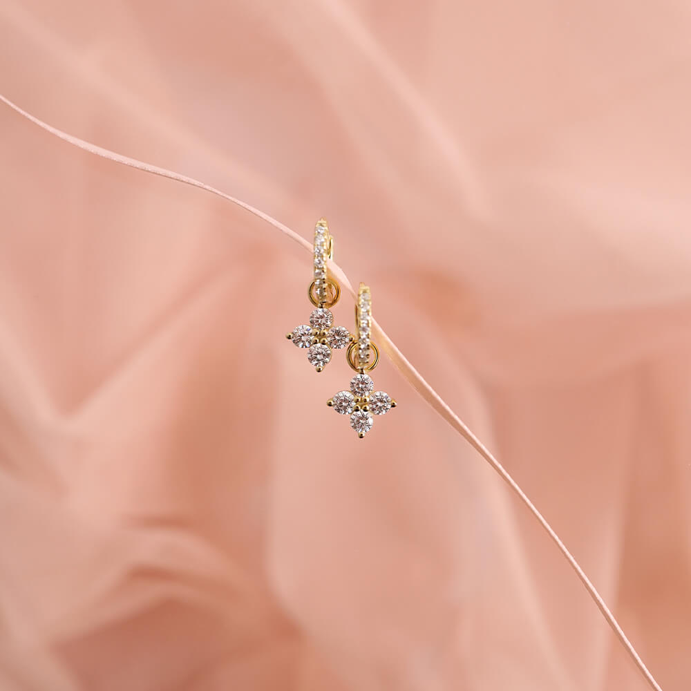 Øreringer Blomst 925 Forgylt Sølv