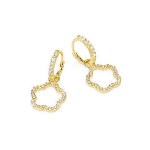 Øreringer Blomst 925 Forgylt Sølv