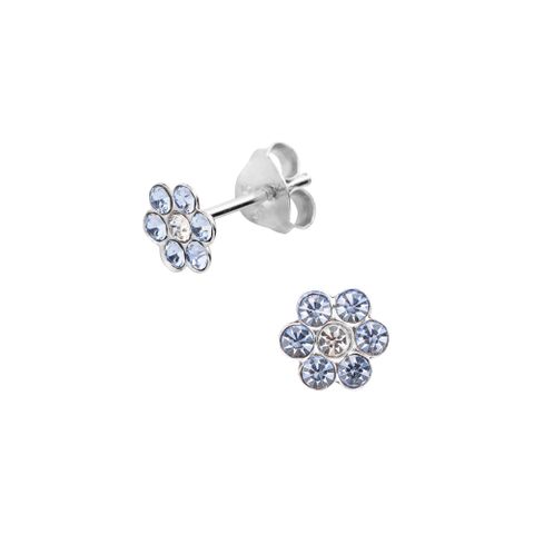 Øredobber Krystall 925 Sølv Blå