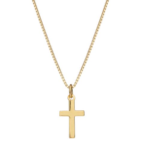 Halssmykke Kors 925 Forgylt Sølv