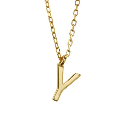 Bokstavsmykke 925 Forgylt Sølv