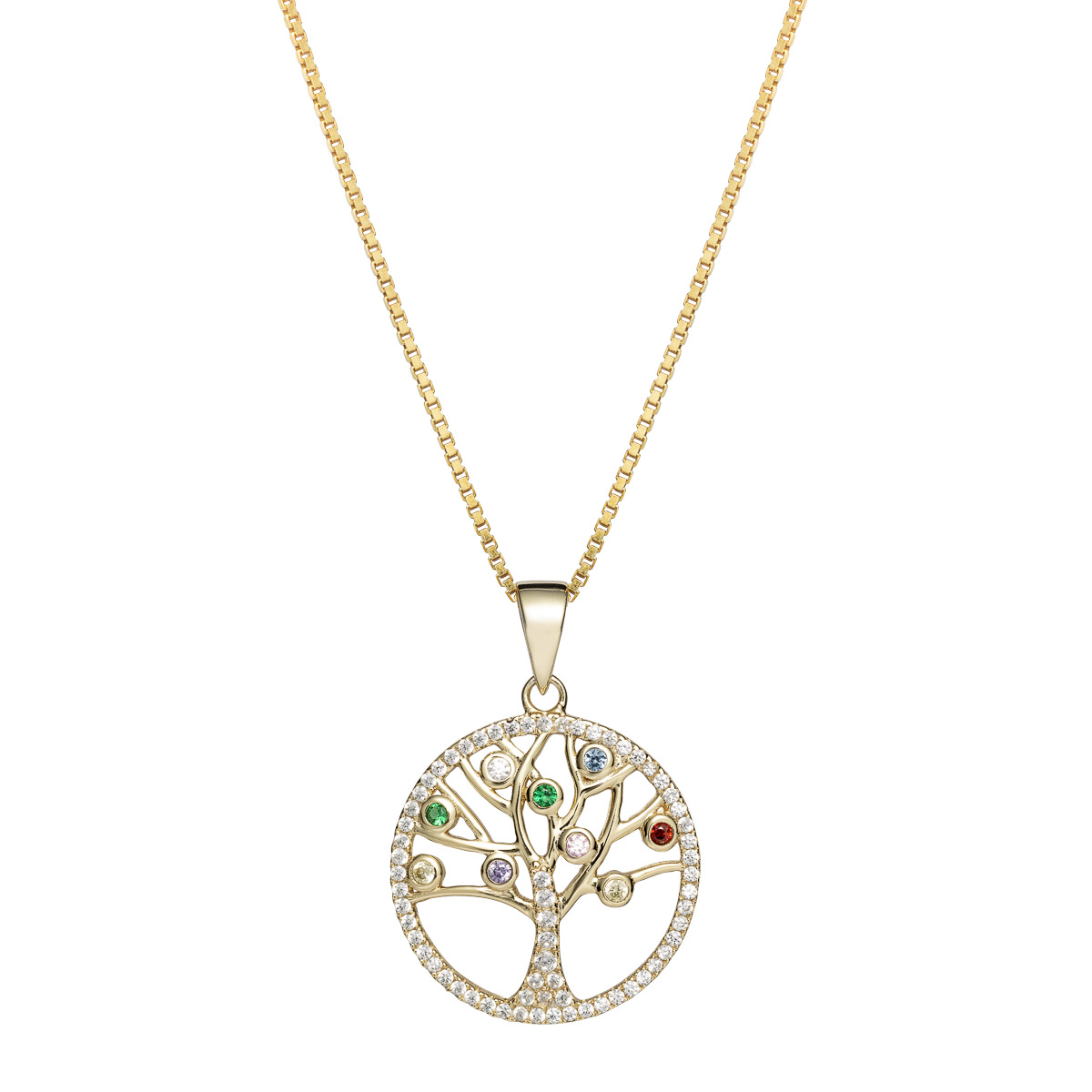 Halssmykke Livets Tre 925 Forgylt Sølv