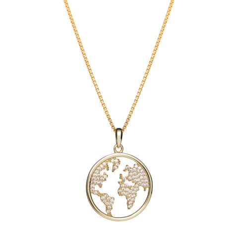 Halssmykke Jordklode 925 Forgylt Sølv