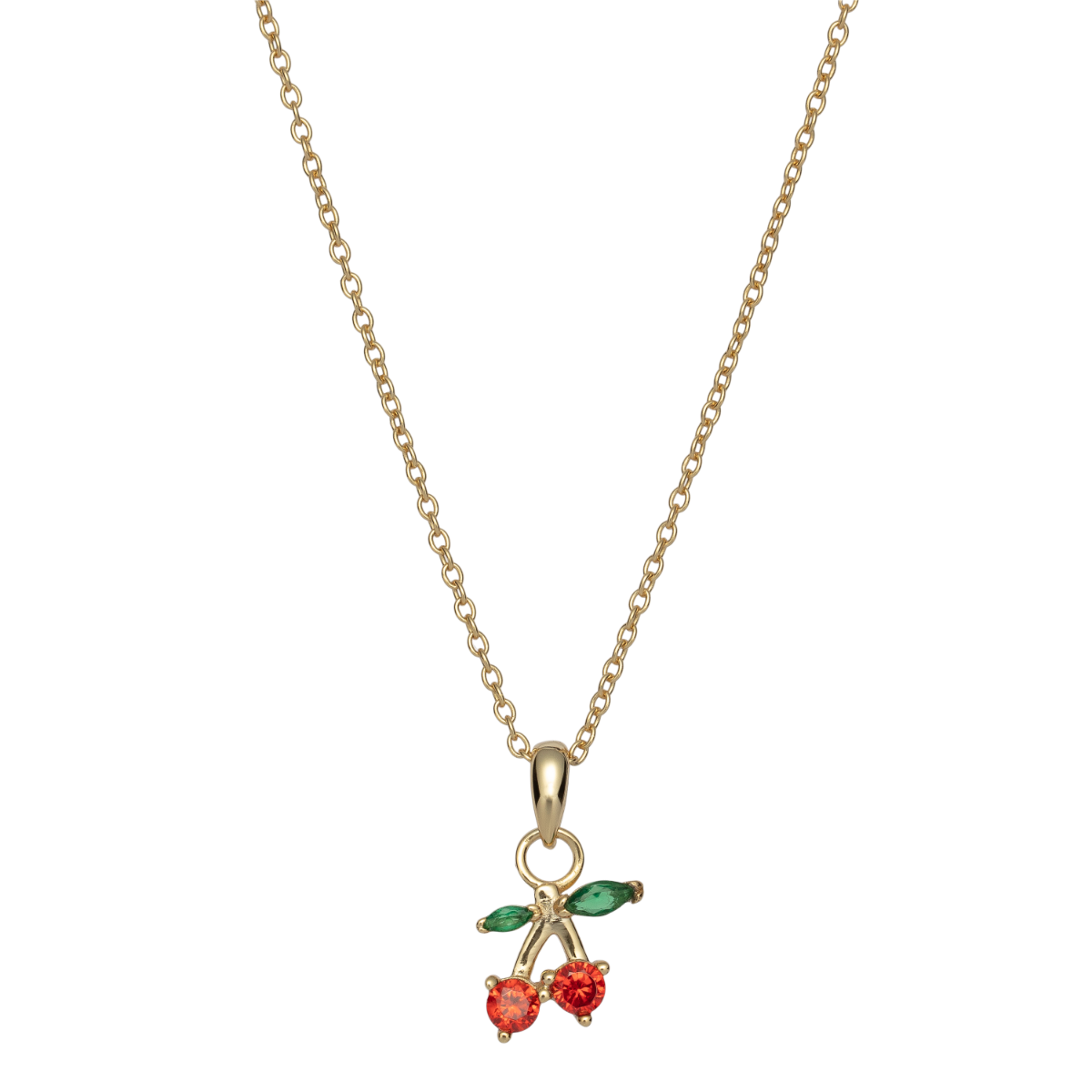 Halssmykke Kirsebær 925 Forgylt Sølv