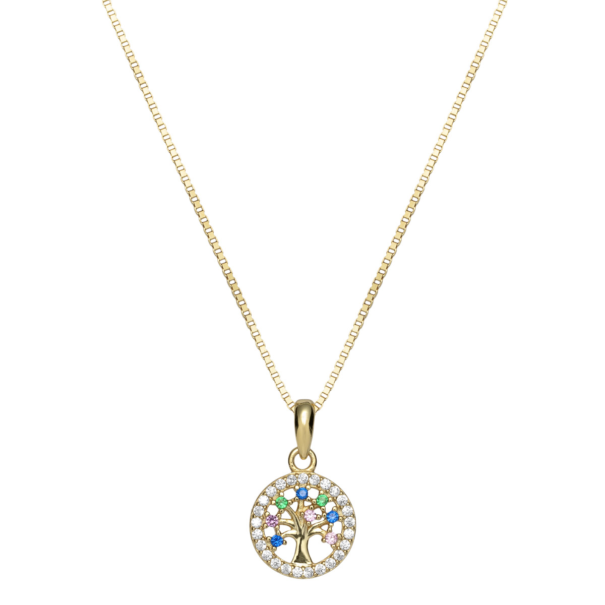 Halssmykke Livets Tre 925 Forgylt Sølv