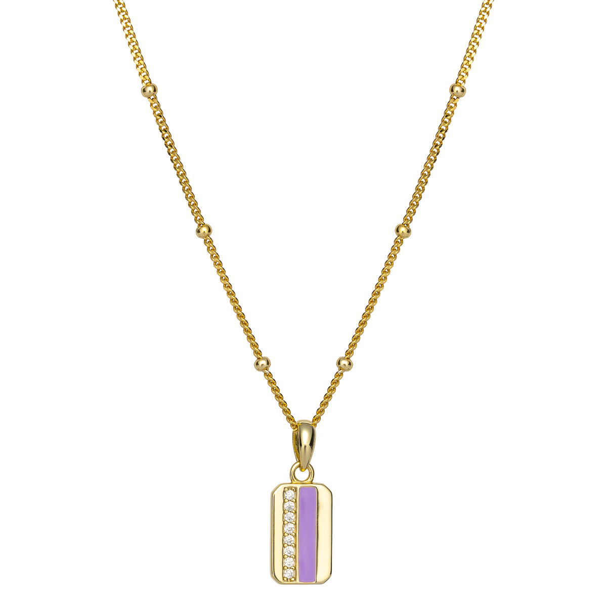 Emaljesmykke 925 Forgylt Sølv Lilla