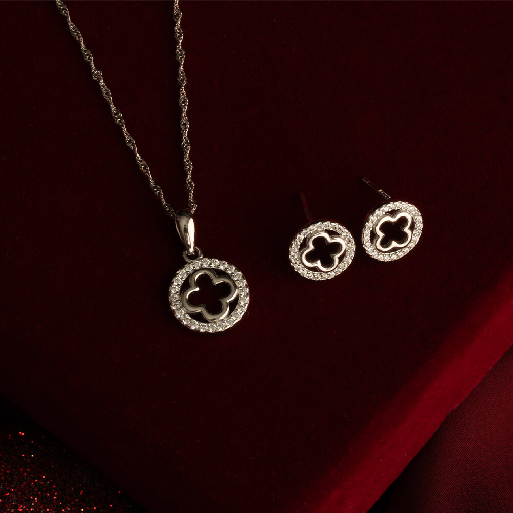 Halssmykke Kløver 925 Sølv