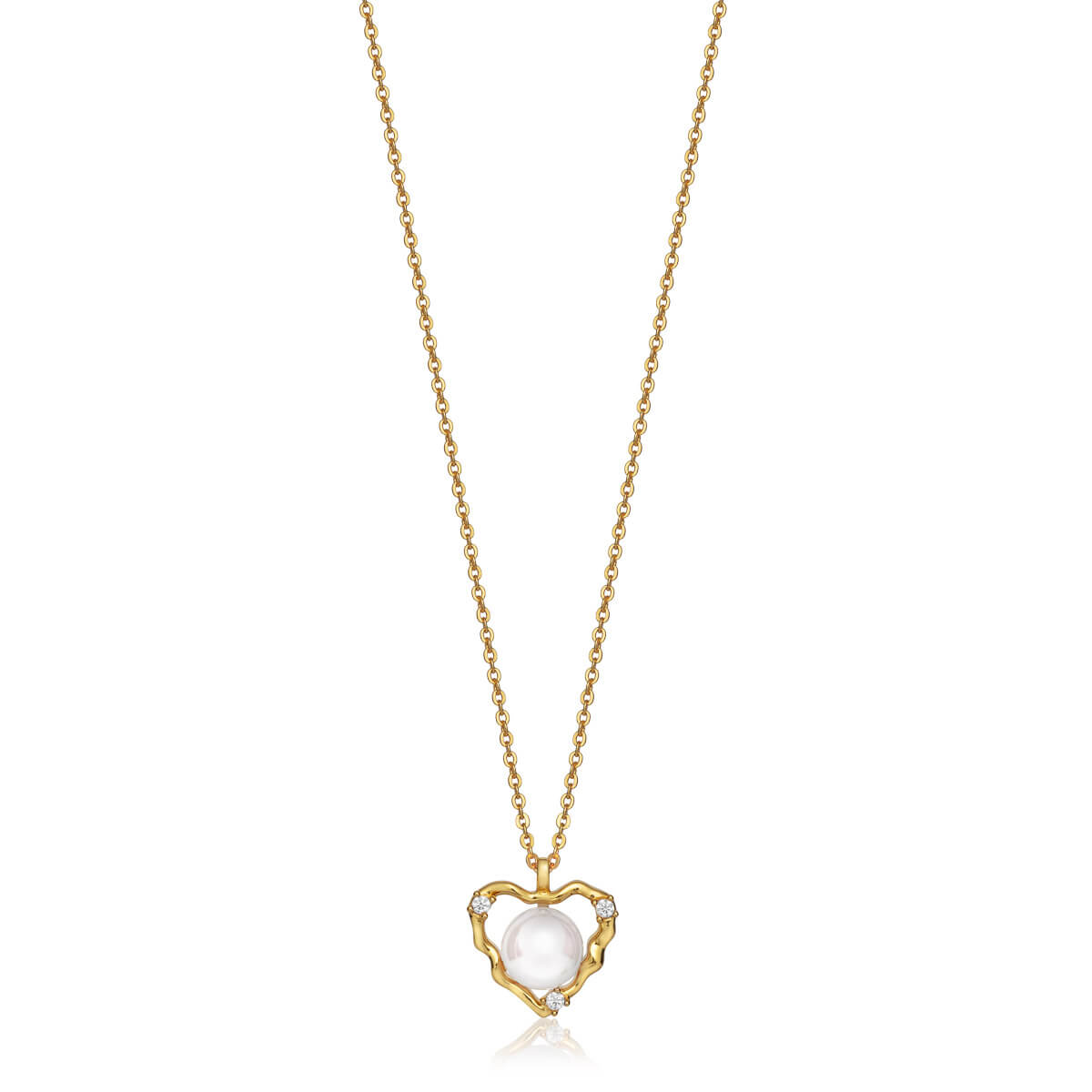 Halssmykke Hjerte 925 Forgylt Sølv