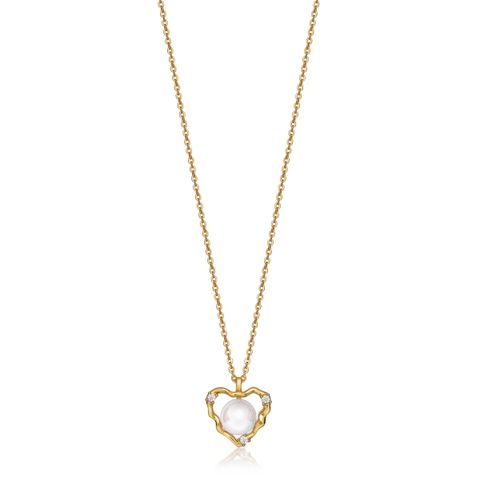 Halssmykke Hjerte 925 Forgylt Sølv