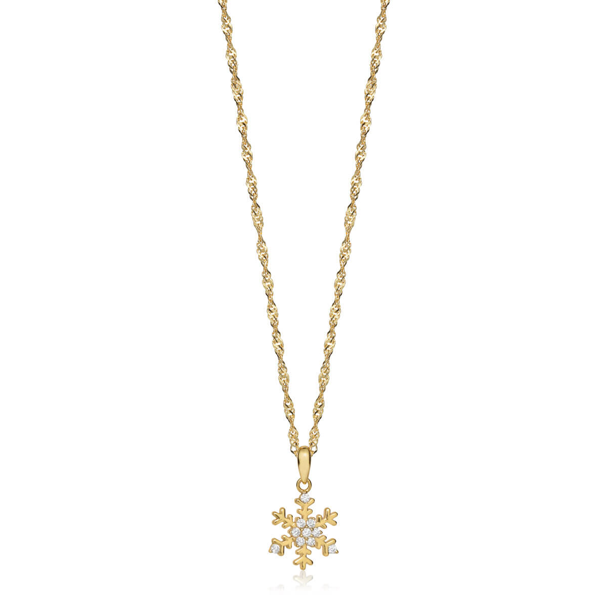 Halssmykke Snøkrystall 925 Forgylt Sølv
