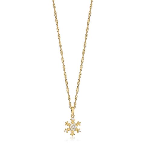 Halssmykke Snøkrystall 925 Forgylt Sølv