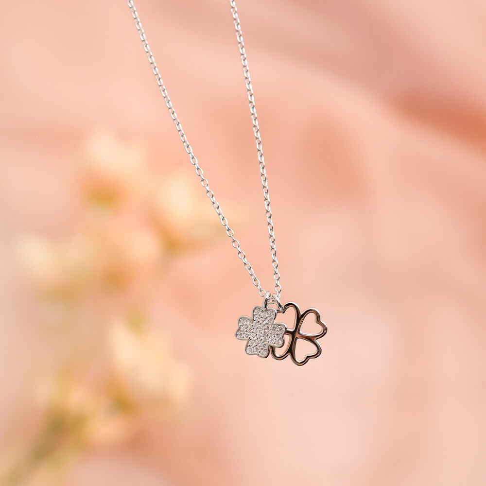 Halssmykke Kløver 925 Sølv