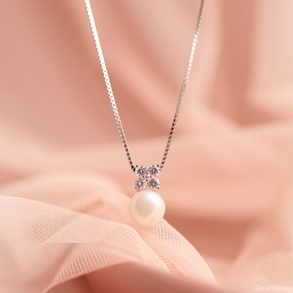 Halssmykke Ferskvannperle 925 Sølv