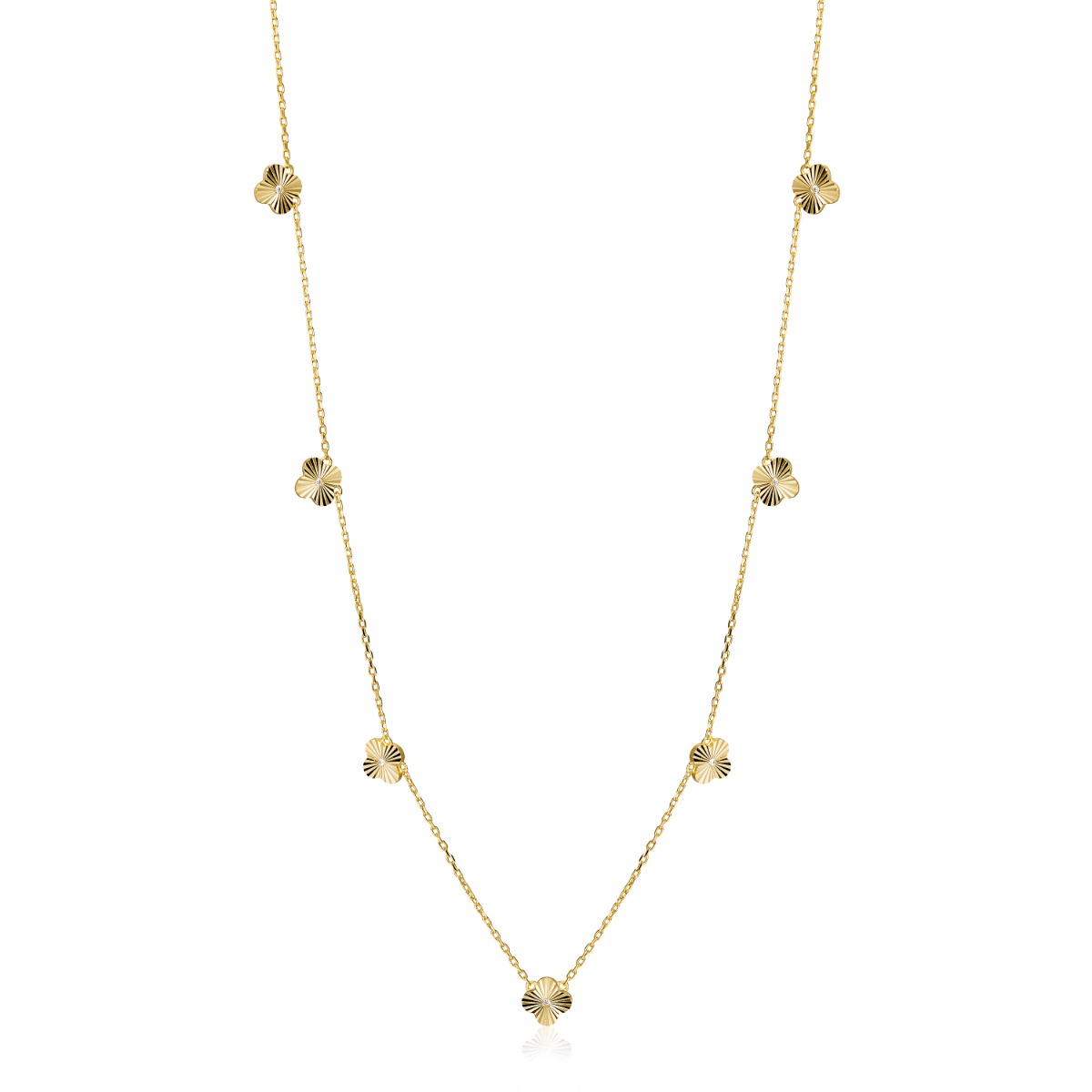 Halssmykke Blomst 925 Forgylt Sølv