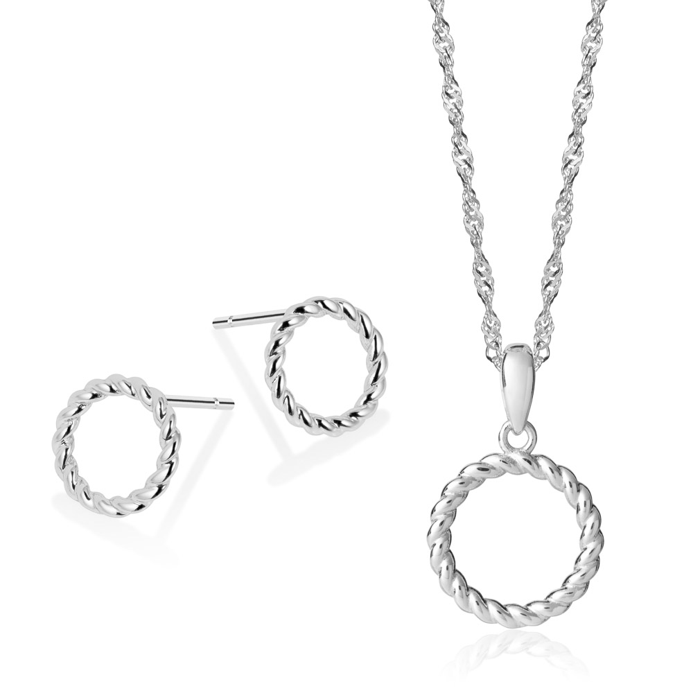 Smykkesett Krans 925 Sølv